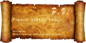 Popics Viktória névjegykártya